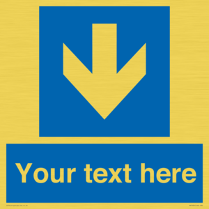 Custom Mandatory directional sign, blue arrow down